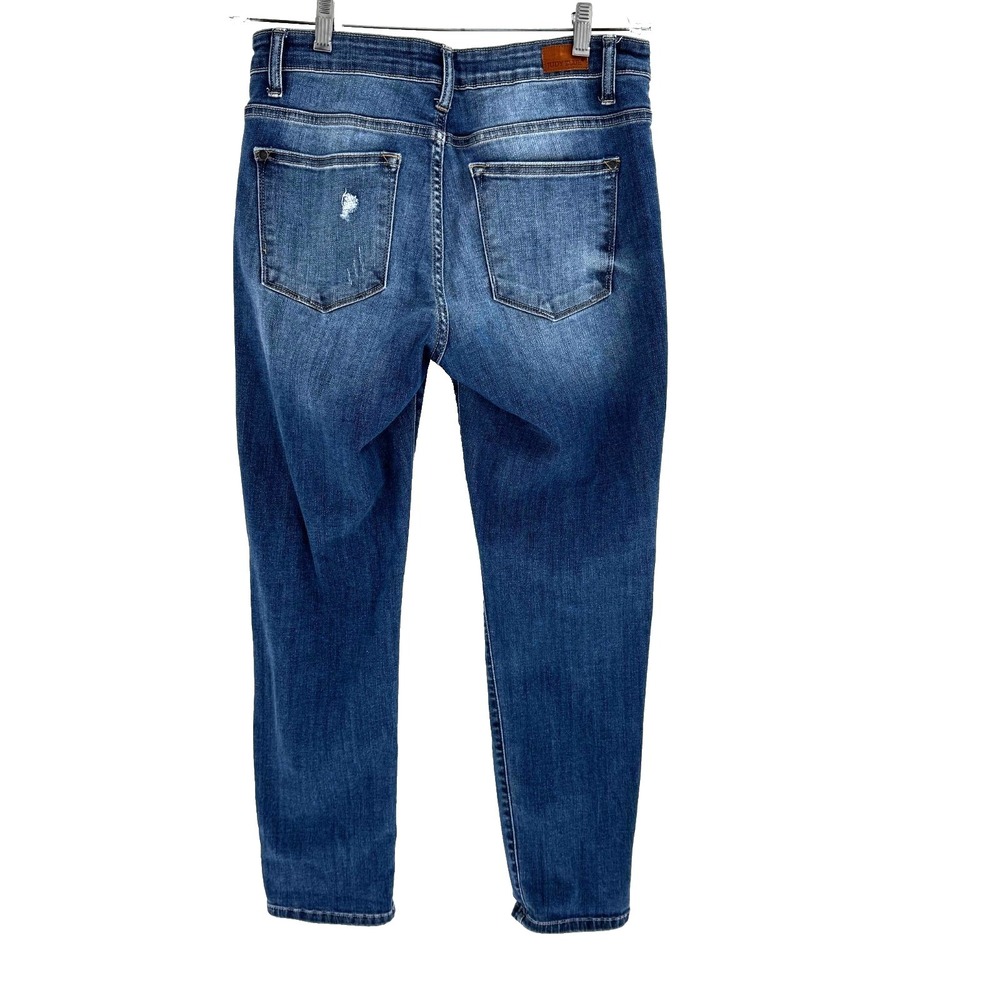 Judy Blue Distressed Boyfriend Jeans Women's Size 11 High Rise Stretch Preppy - Picture 7 of 8